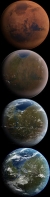 Artist's conception of Mars being terraformed